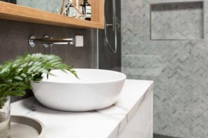 Quartz Bathroom Countertops - White Bowl