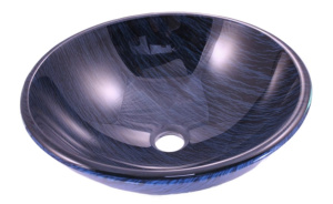 Blue Glass Vessel Sink