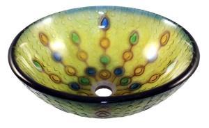 Yellow Glass Vessel Sink