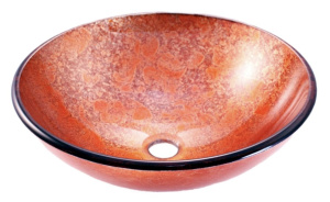 Red/Orange Glass Vessel Sink