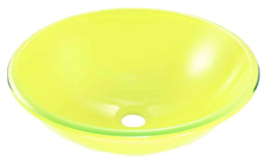 Vibrant Yellow Glass Vessel Sink