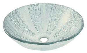 Ornate Clear Glass Vessel Sink