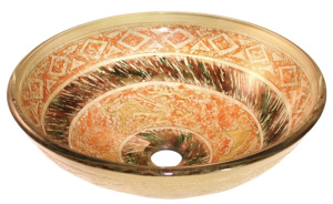 Brown/Gold Glass Vessel Sink